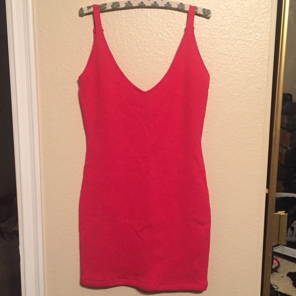 Sexy coral mini dress!
